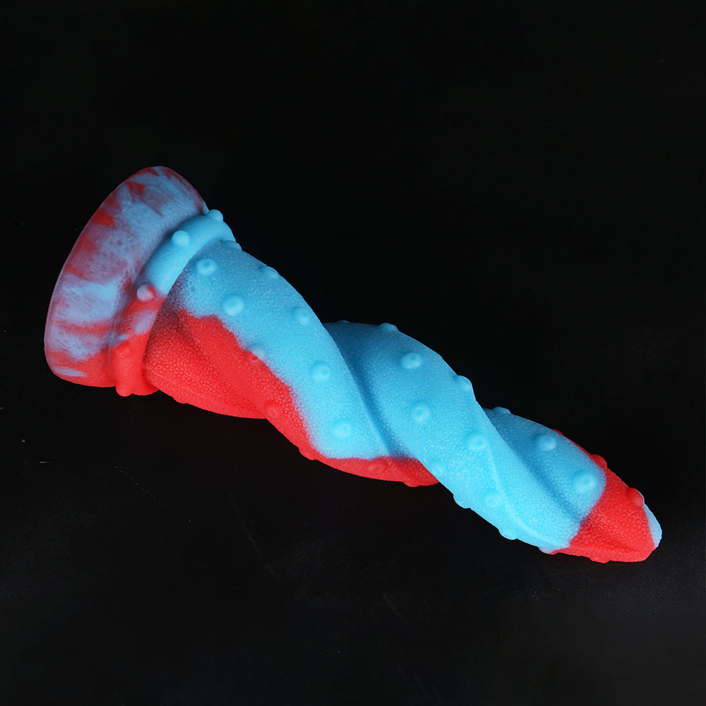 8 Inch Octopus Silicone Red Blue Anal Dildo