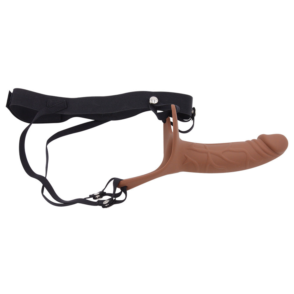 Hollow Strap On For Men Brown Silicone