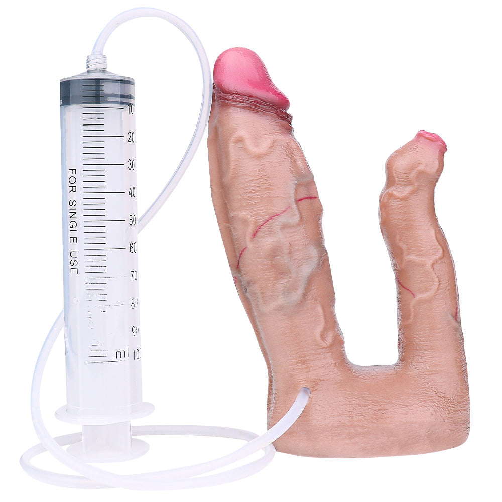 G Spot Silicone Squirting Double Penetration Dildo