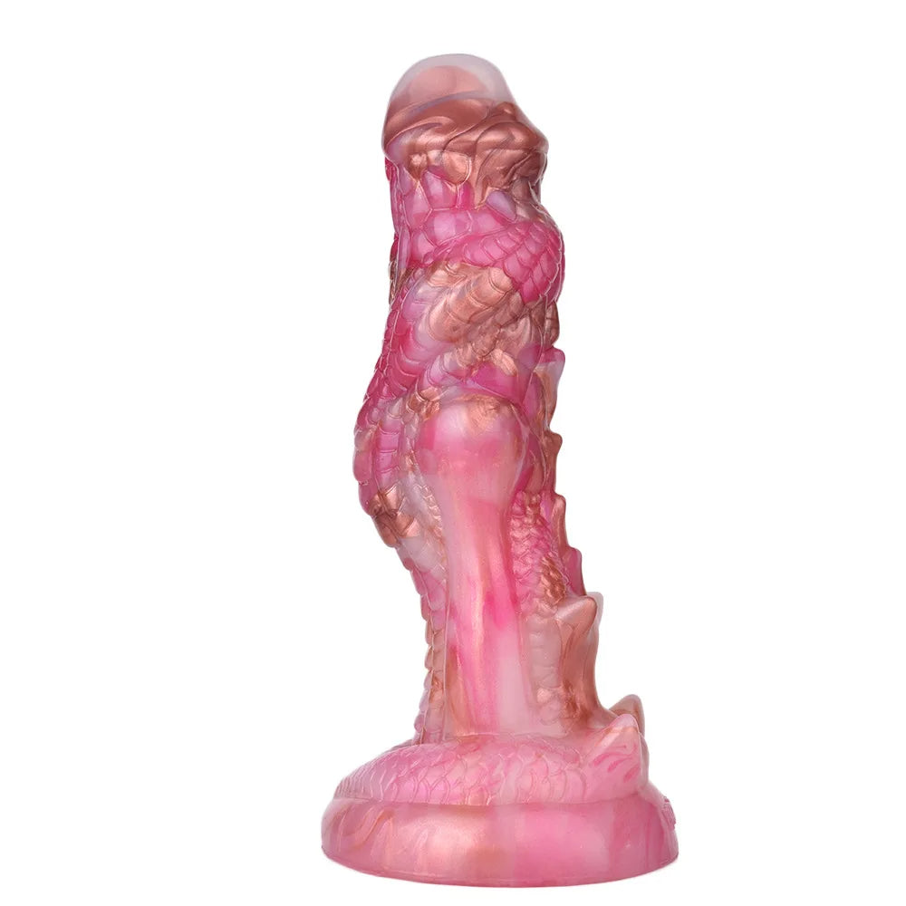 8 Inch Pink Silicone Vibrating Dragon Dildo