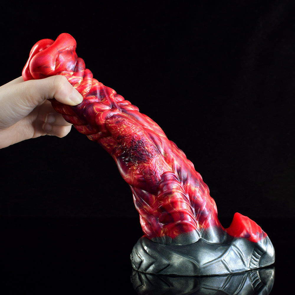 9 Inch Red Lava Monster Horse Dildo