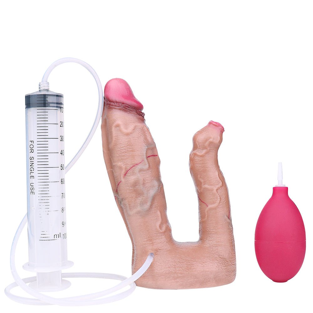 G Spot Silicone Squirting Double Penetration Dildo