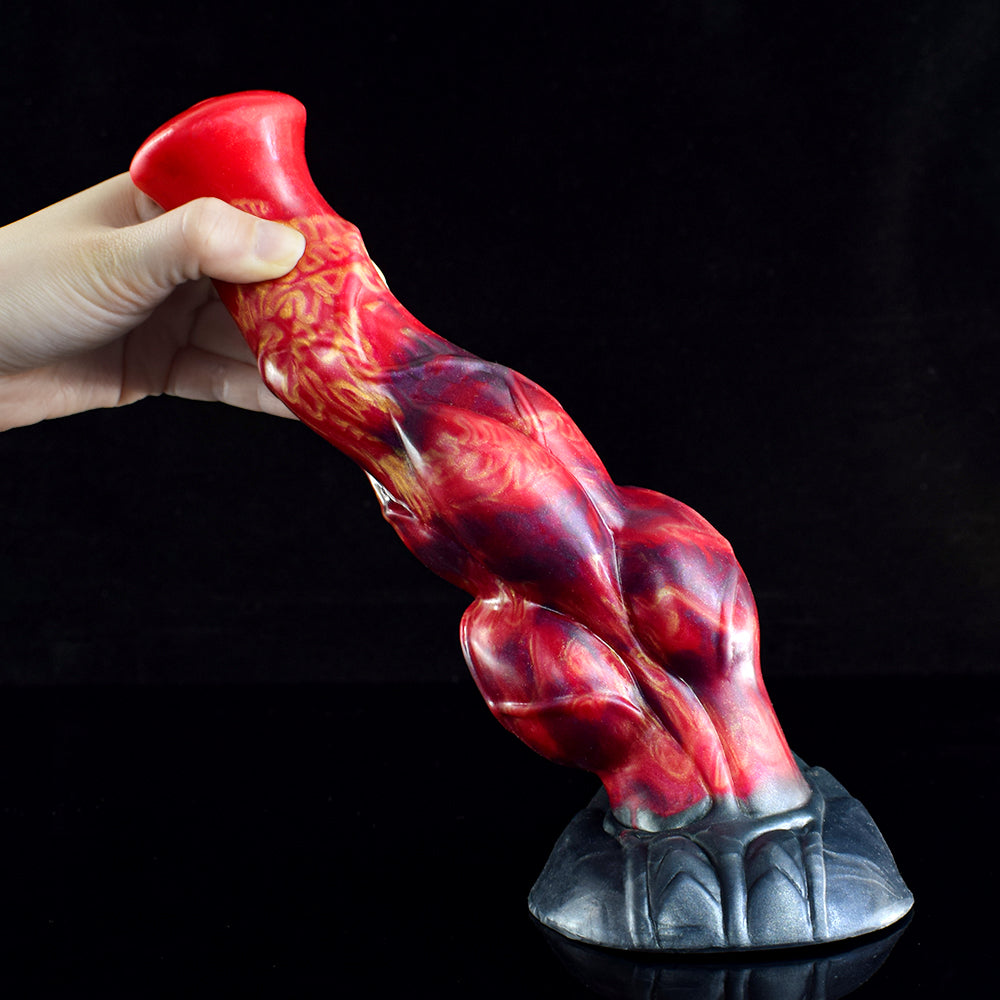 9 Inch Silicone Knot Flame Horse Dildo