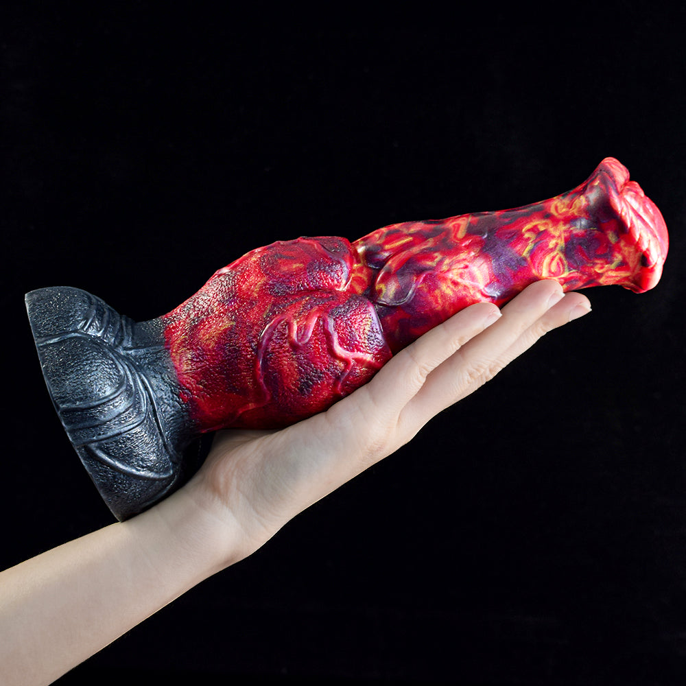 9 Inch Silicone Fantasy Lava Horse Dildo