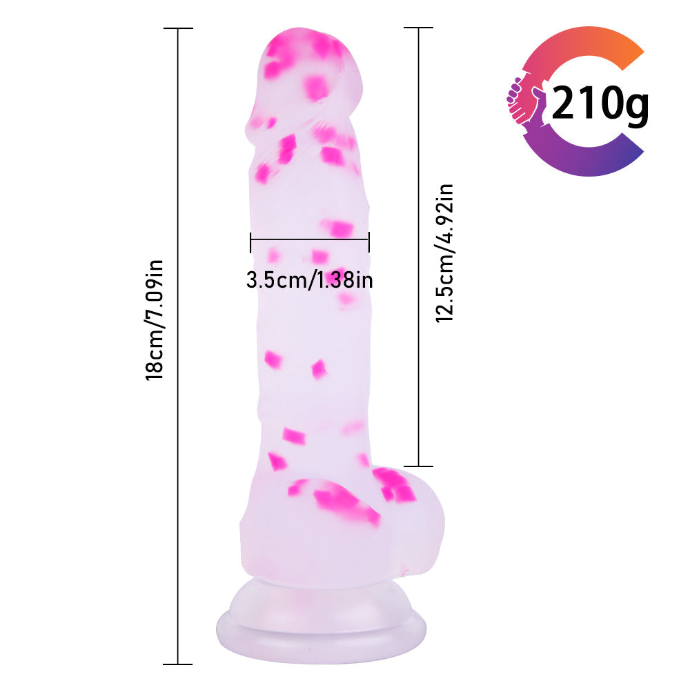 7 Inch Silicone Confetti Jelly Dildo