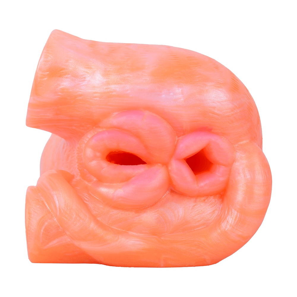 Orange Silicone Vibrating Pig Butt Male Masturbator