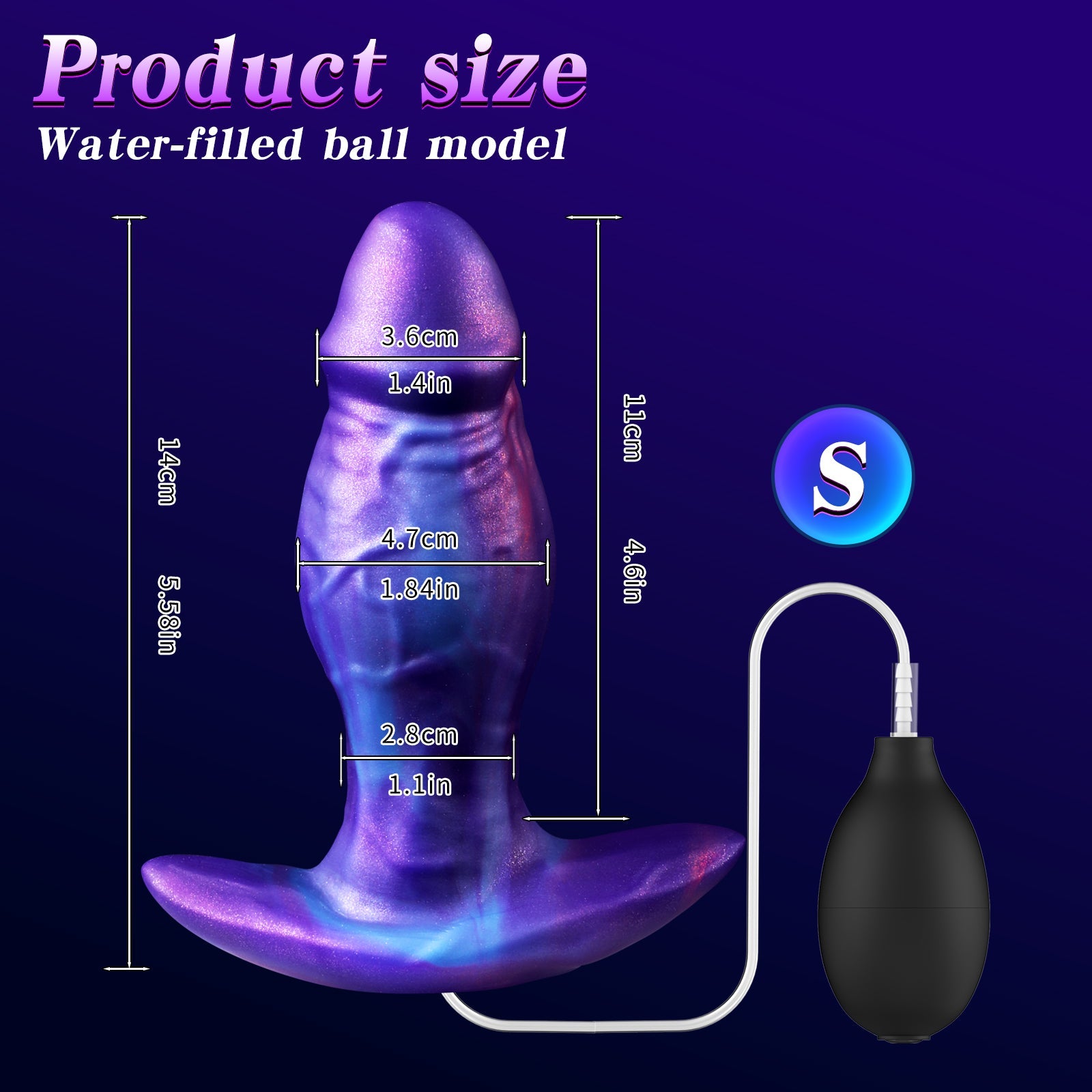 Purple Penis Silicone Squirting Butt Plug