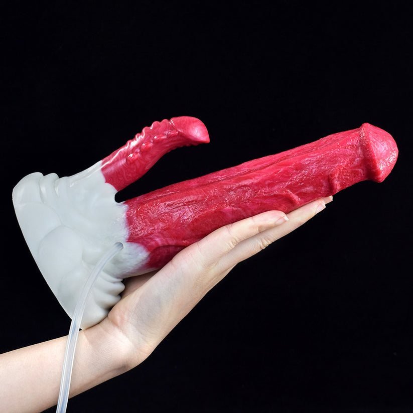 8 Inch Red Fantasy Cum Horse Dildo