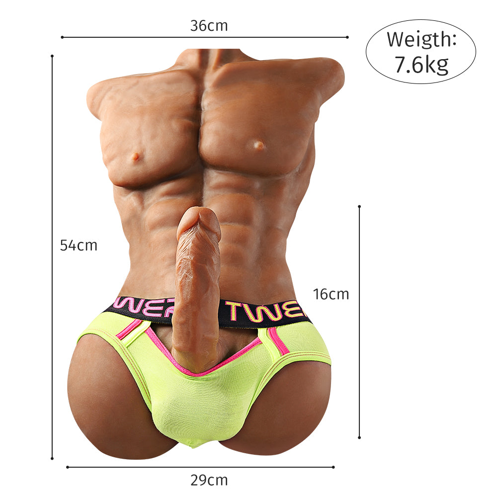 Abs Male Torso Doll with Dildo