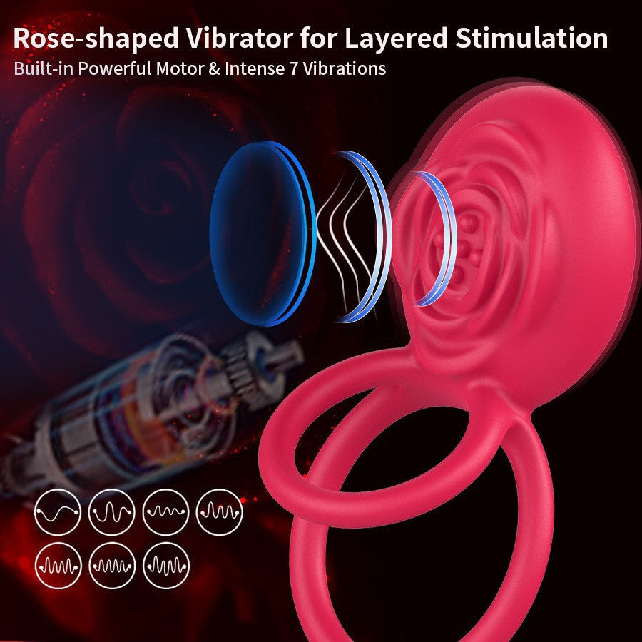 Male Rose Toy App Controlled Vibrating Penis Ring