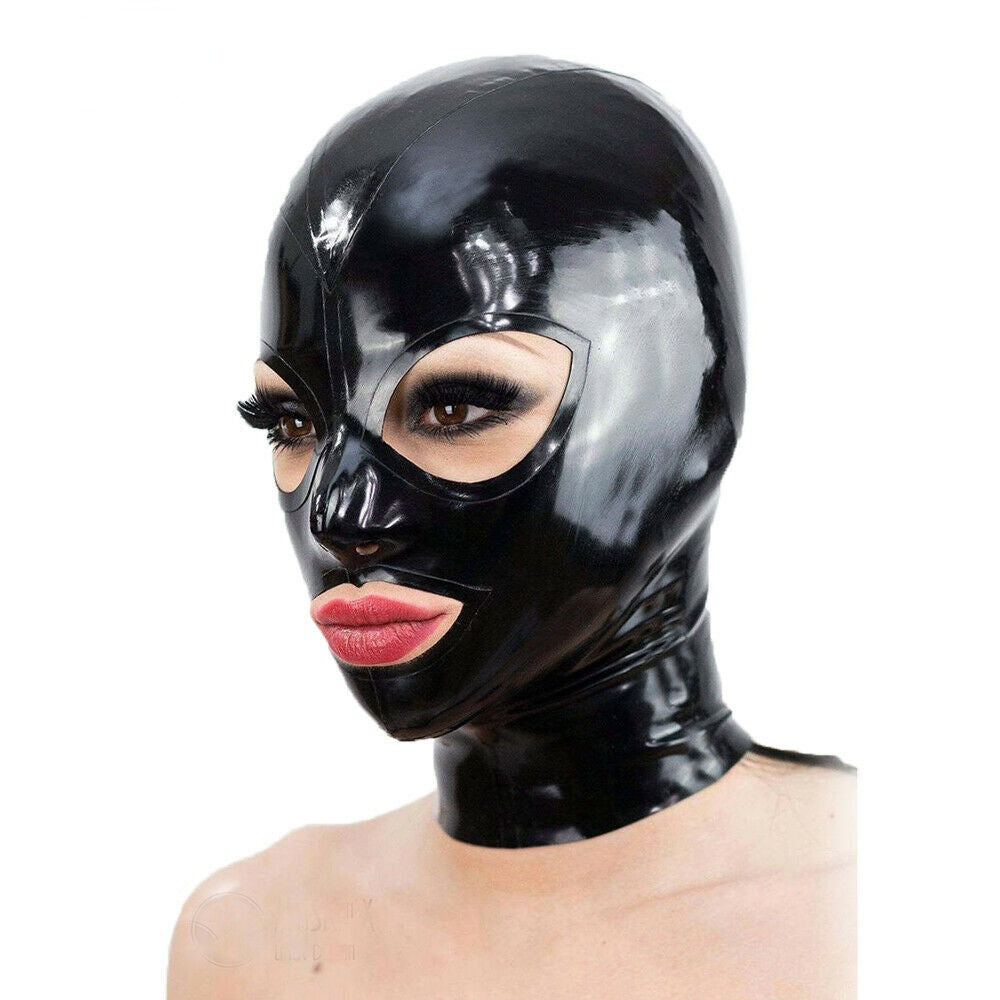 Latex Hood Black Sexy BDSM Mask