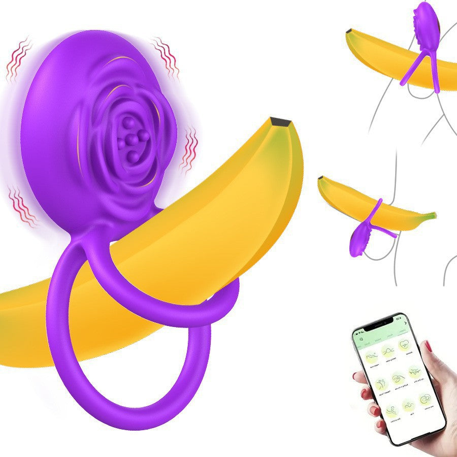 Male Rose Toy App Controlled Vibrating Penis Ring