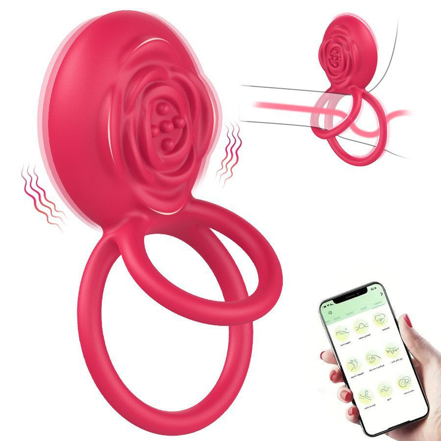 Male Rose Toy App Controlled Vibrating Penis Ring