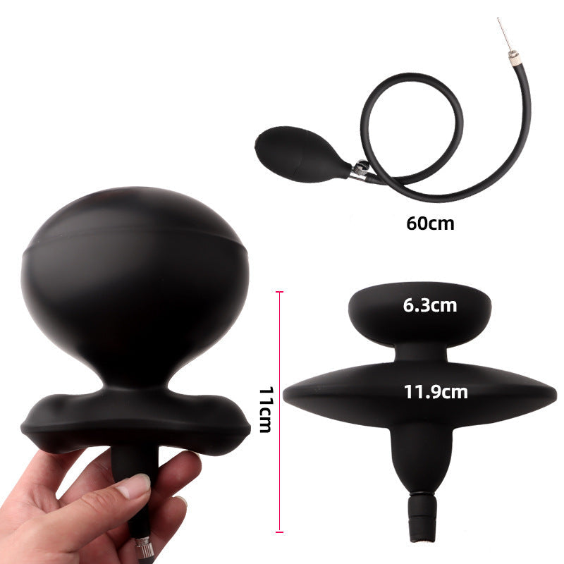 Inflatable Gag Black Silicone Bondage Toy