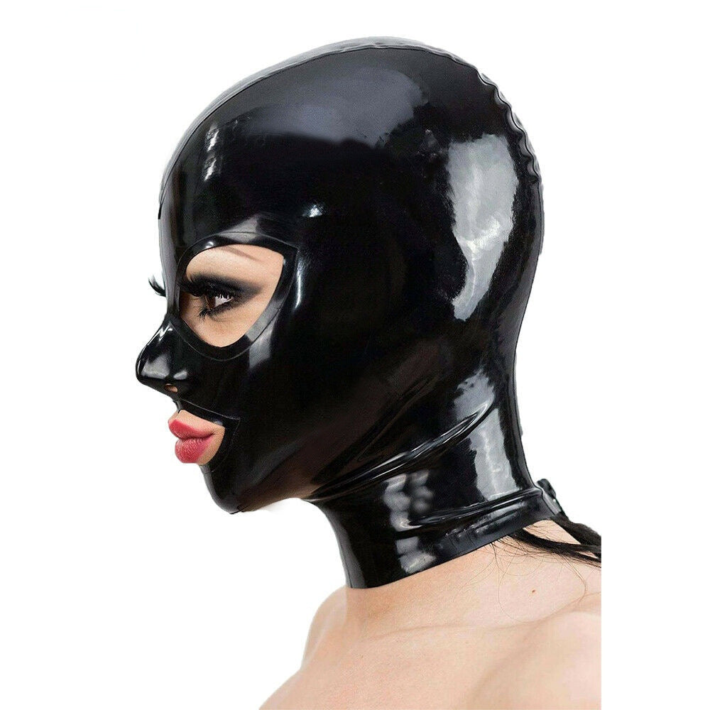 Latex Hood Black Sexy BDSM Mask
