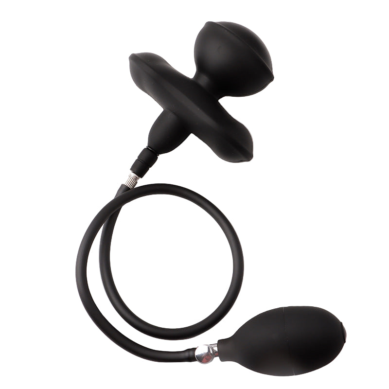 Inflatable Gag Black Silicone Bondage Toy