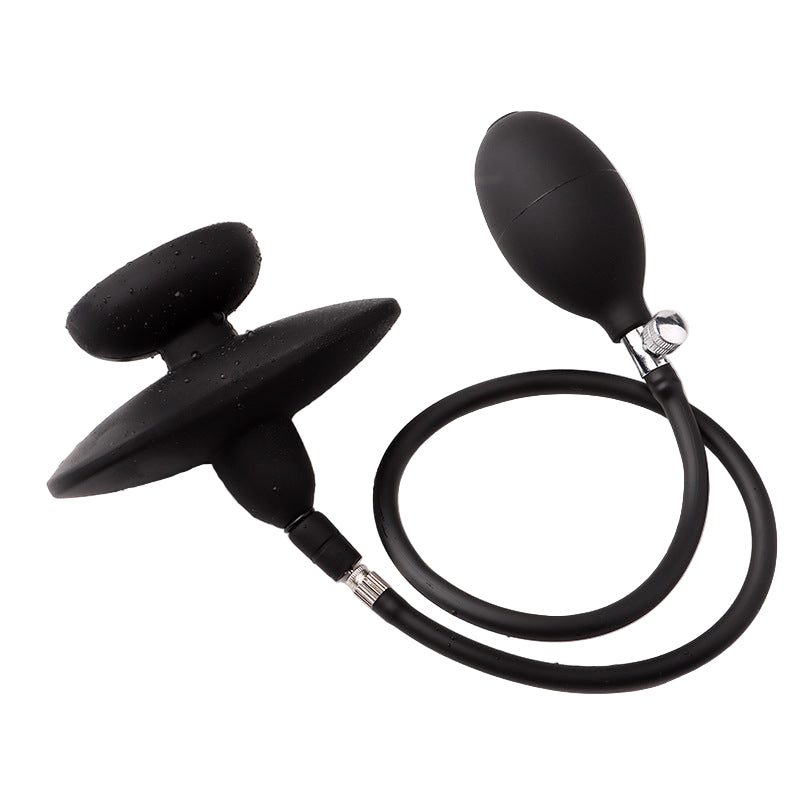 Inflatable Gag Black Silicone Bondage Toy