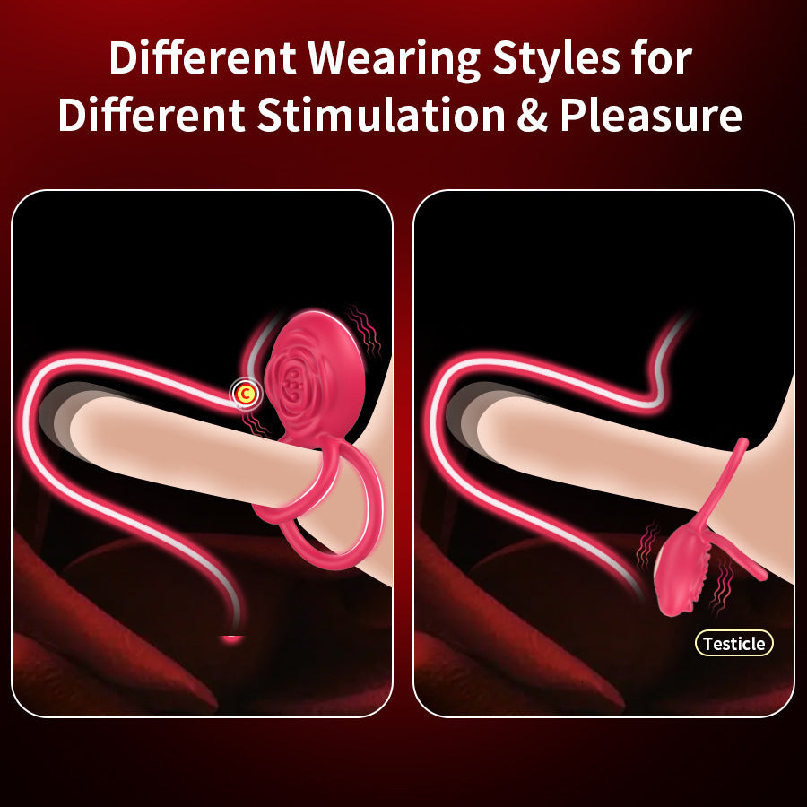 Male Rose Toy App Controlled Vibrating Penis Ring