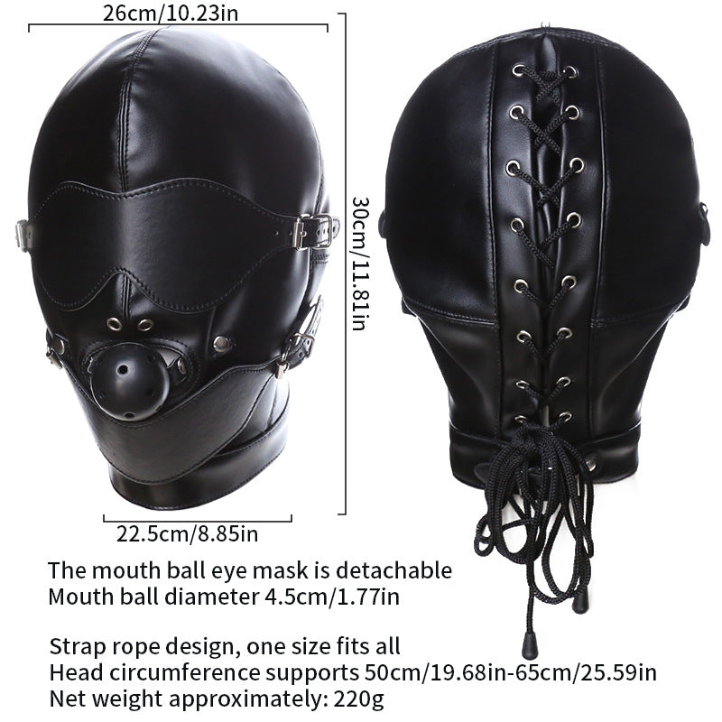 Bondage Hood Blindfold And Gag Three Piece Set