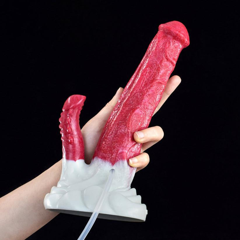 8 Inch Red Fantasy Cum Horse Dildo