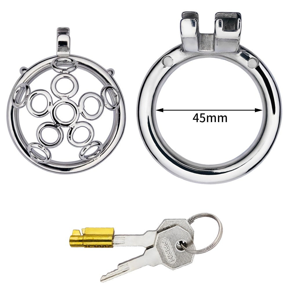 Small Stainless Steel Flat Chastity Cage
