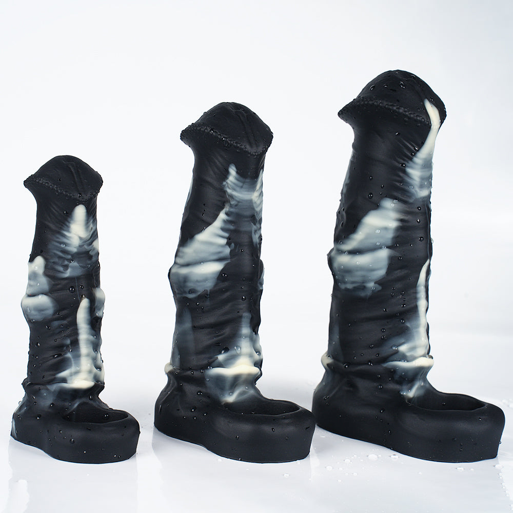 Soft Silicone 7 Inch Zebra Horse Cock Sleeve