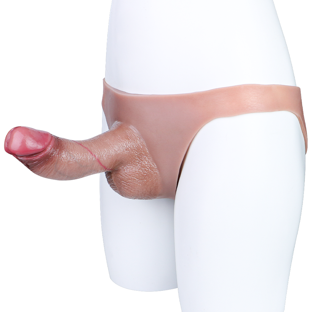 6 Inch Silicone Triangle Hollow Dildo Panties