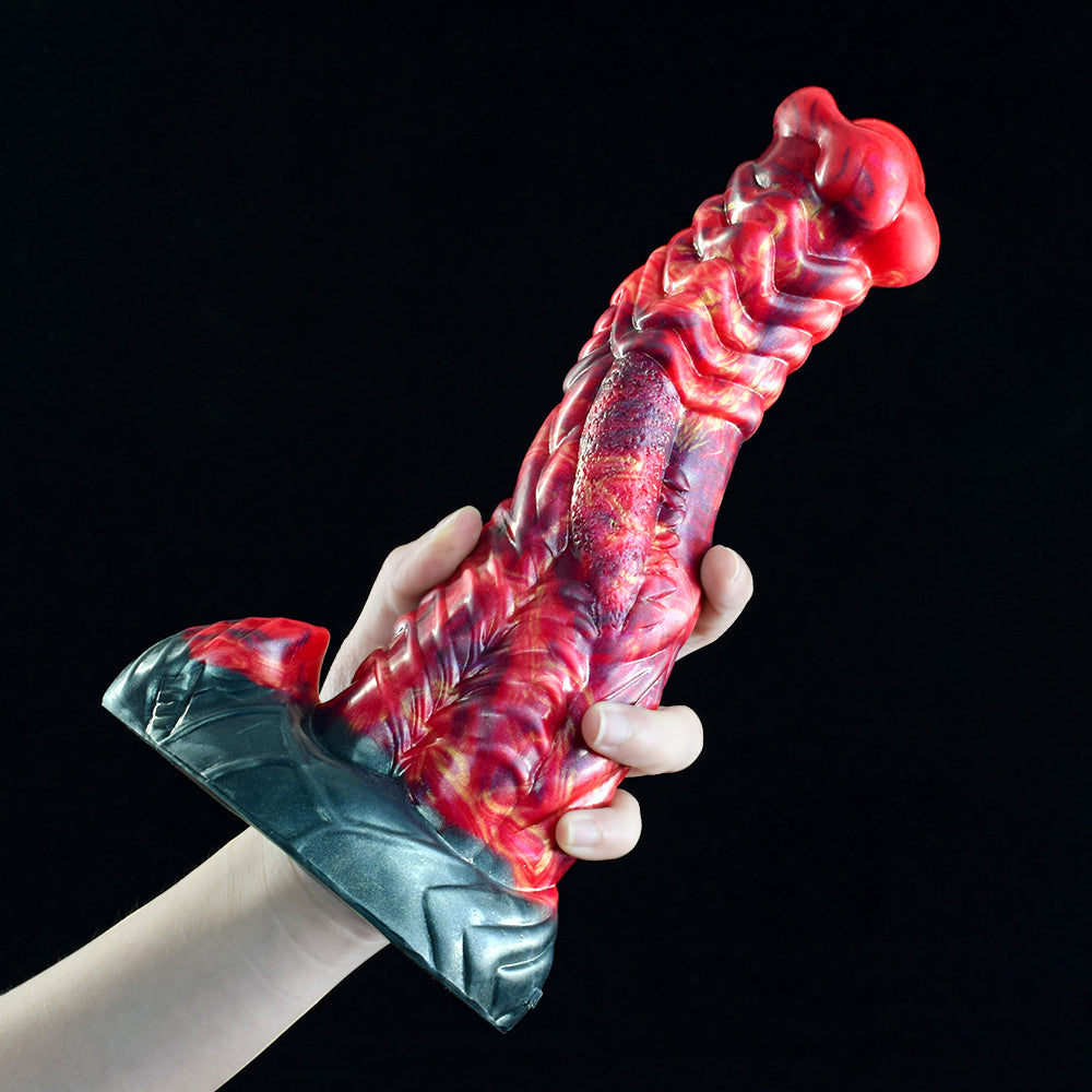 9 Inch Red Lava Monster Horse Dildo