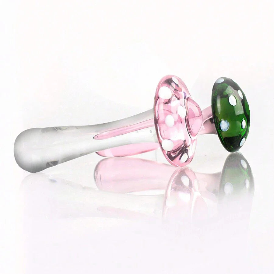 Mushroom Anal Sex Toys Glass Dildo