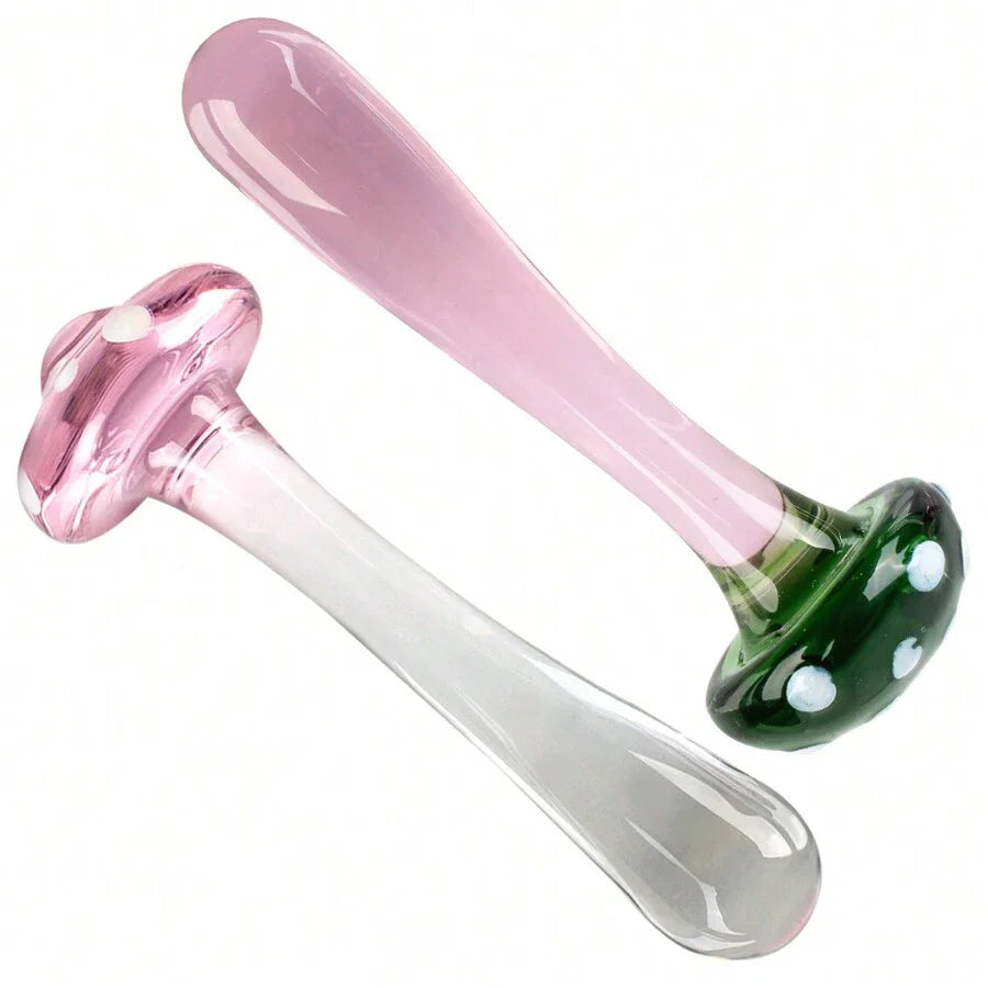 Mushroom Anal Sex Toys Glass Dildo
