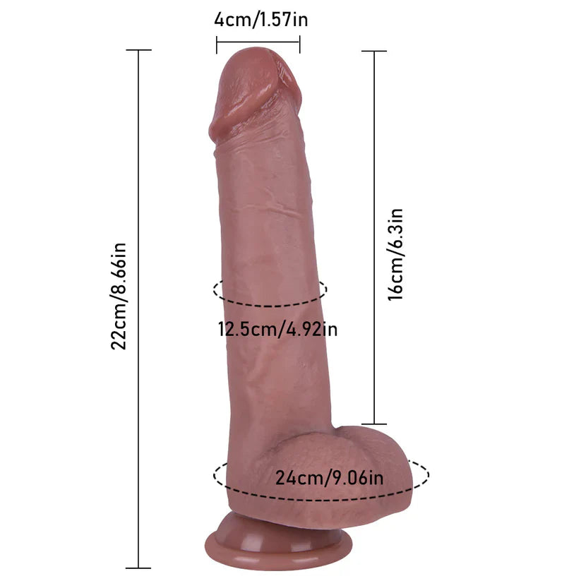 8 Inch Smooth Silicone Leather Realistic Dildo