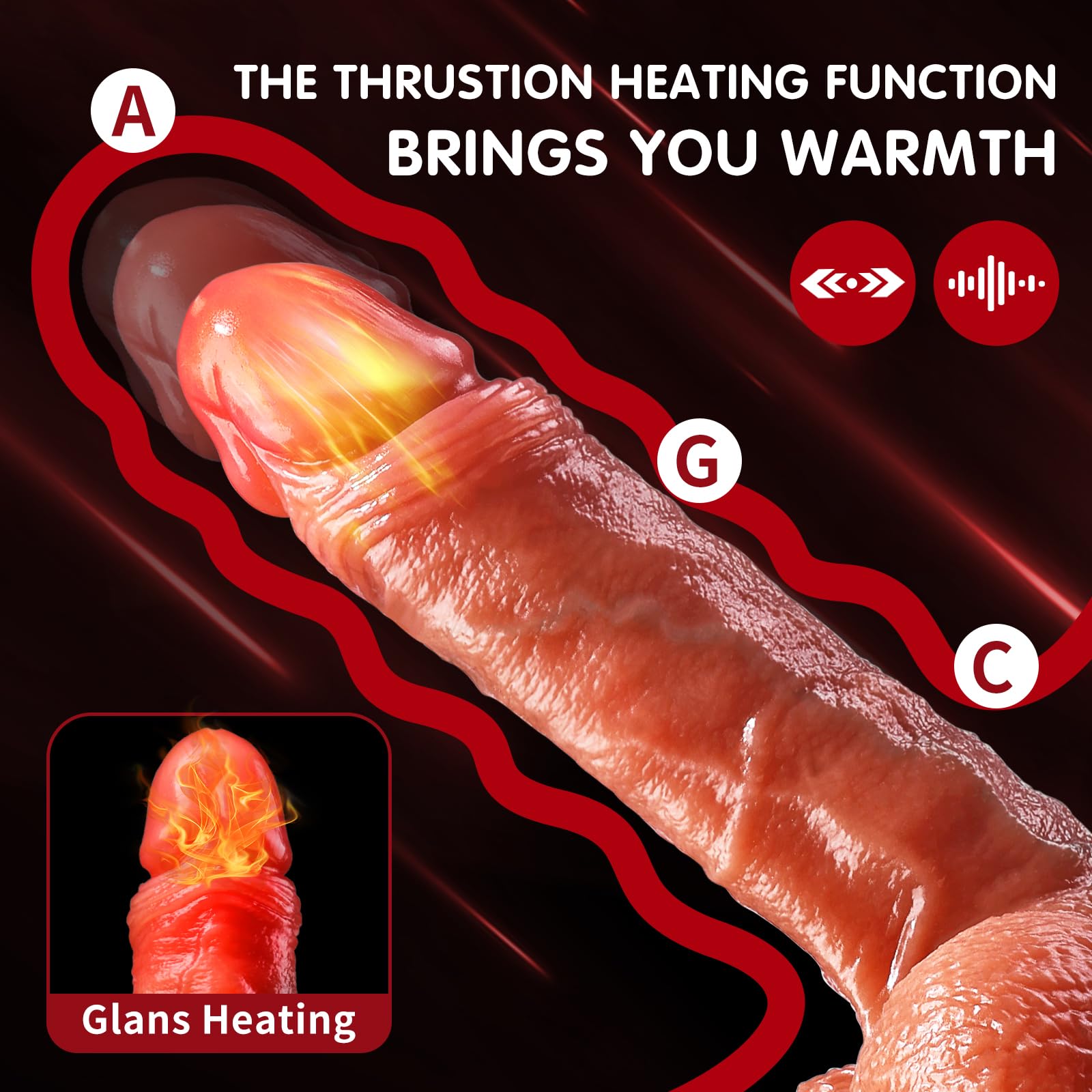 Realistic Silicone 8 Inch Remote Control Thrusting Dildo