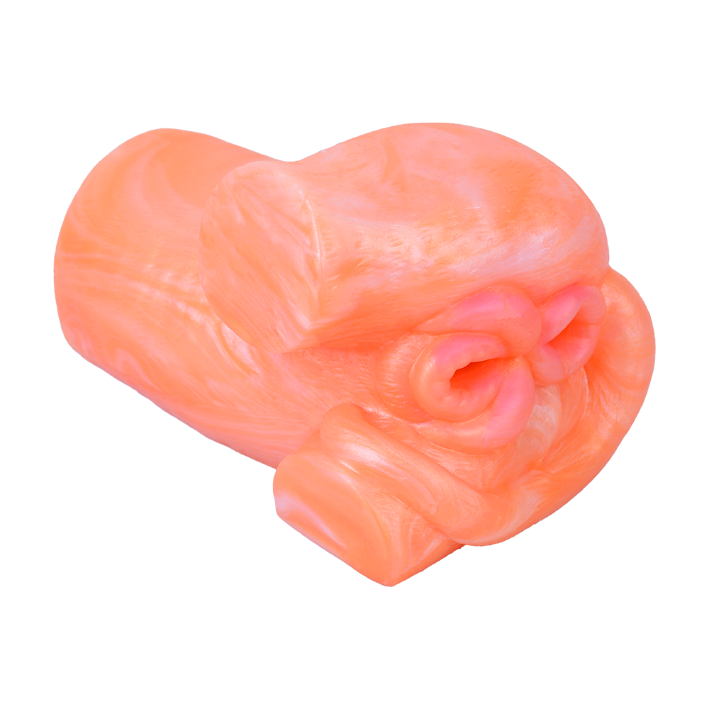 Orange Silicone Vibrating Pig Butt Male Masturbator