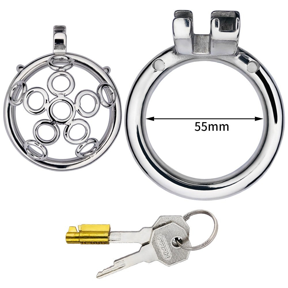 Small Stainless Steel Flat Chastity Cage