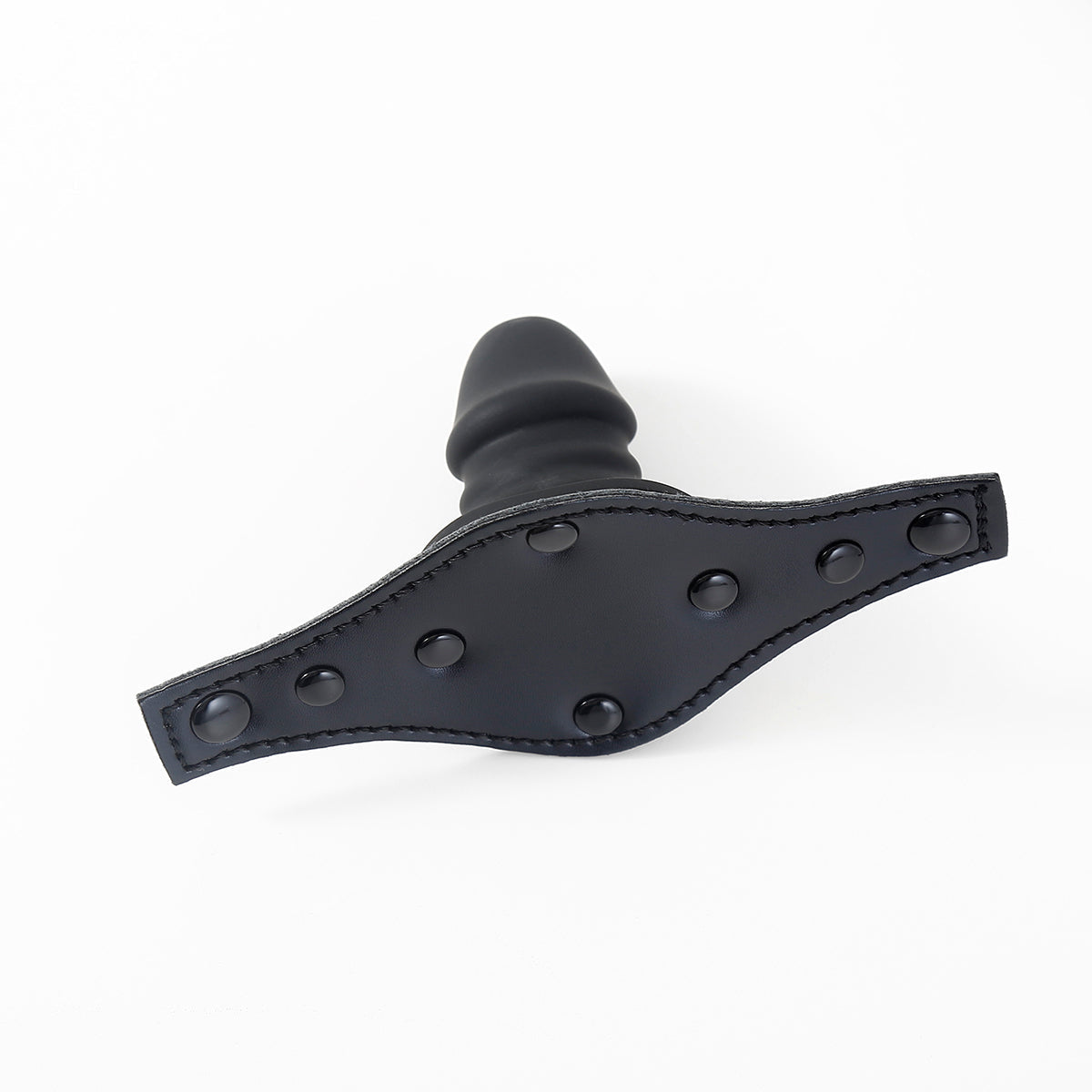 Black Leather Training BDSM Dildo Gag Mask