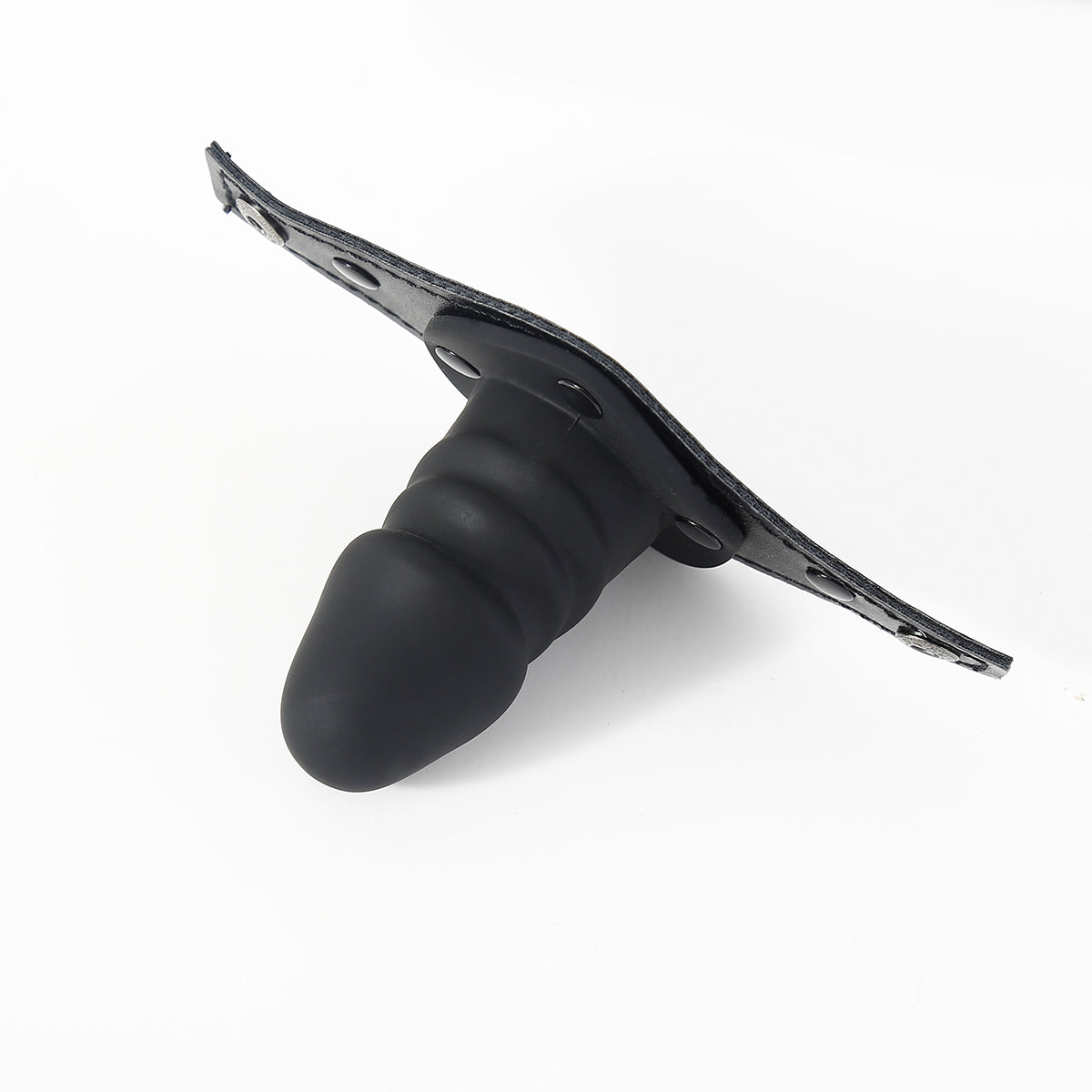 Black Leather Training BDSM Dildo Gag Mask