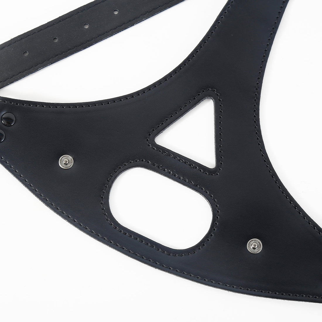 Black Leather Training BDSM Dildo Gag Mask