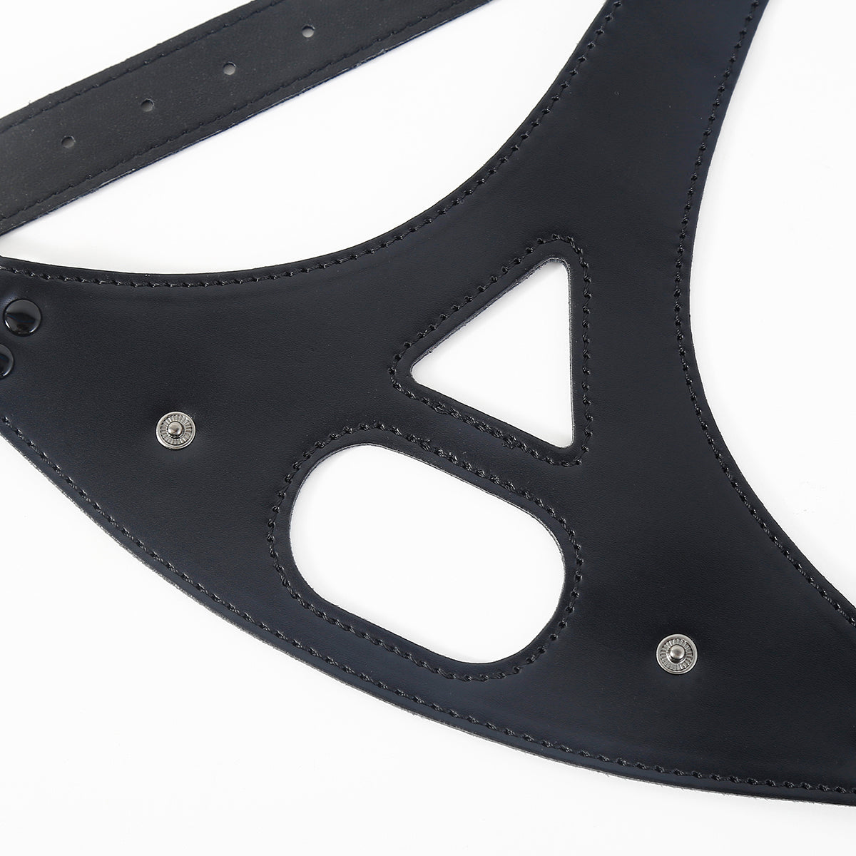 Black Leather Training BDSM Dildo Gag Mask