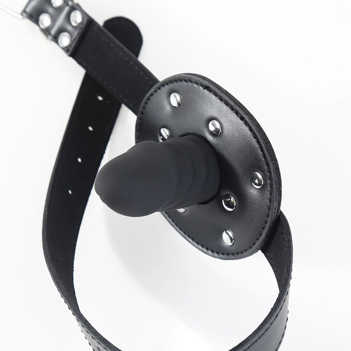 BDSM Adjustable Leather Training Dildo Gag
