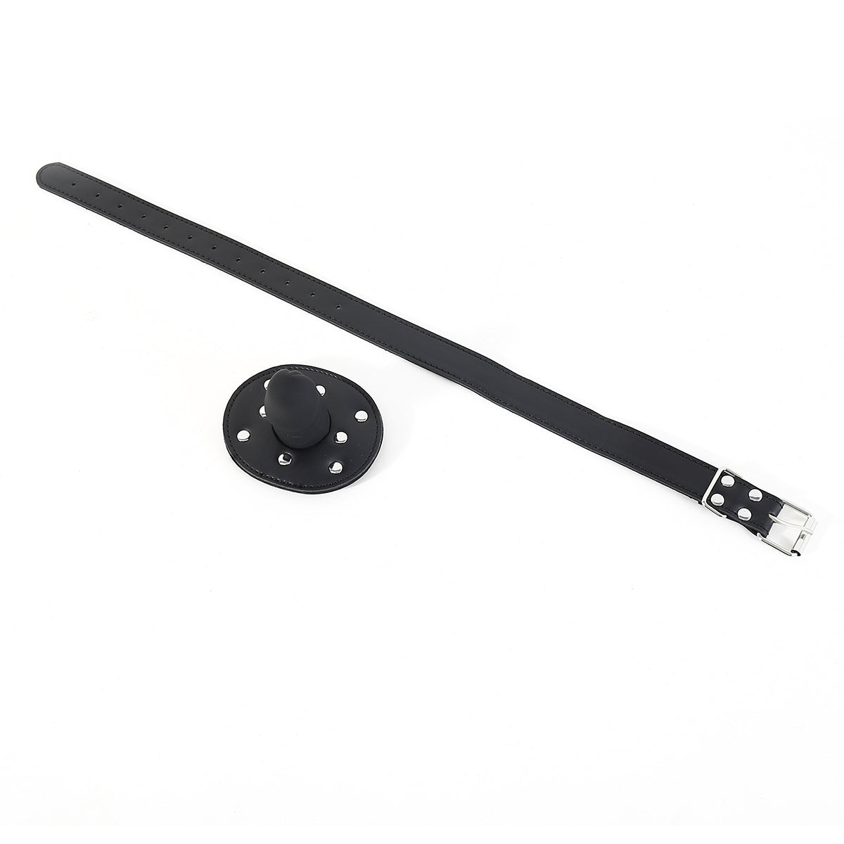BDSM Adjustable Leather Training Dildo Gag