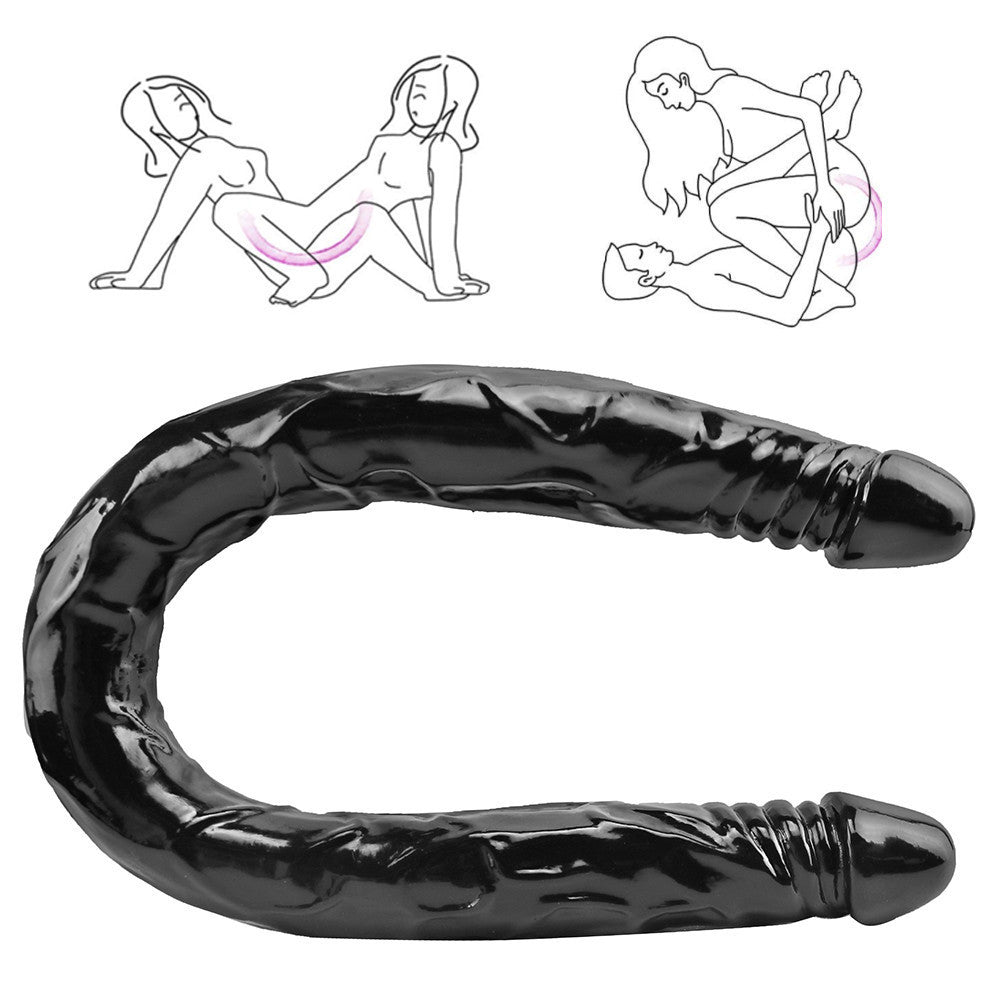 22 Inch Long Black Realistic Double Dildo