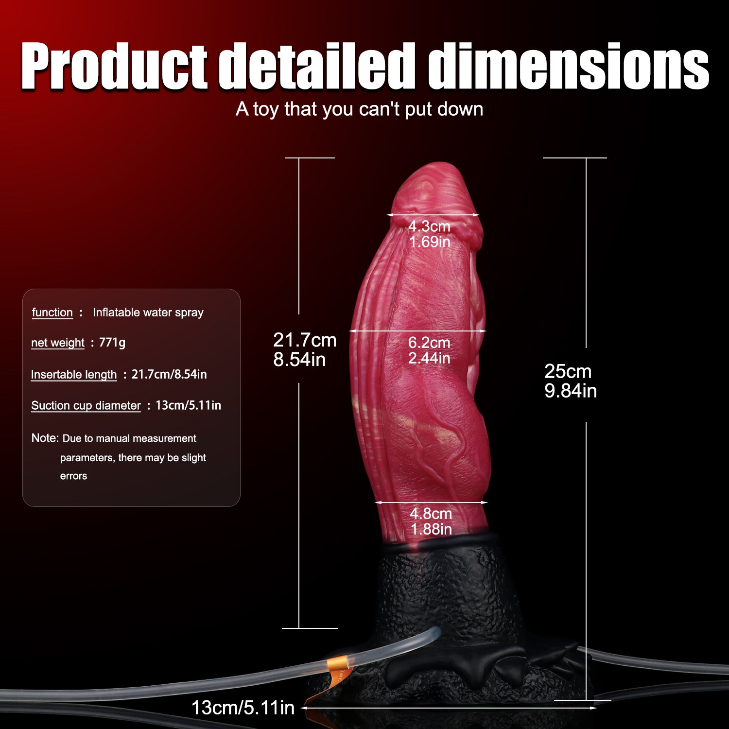 9 Inch Red Fantasy Dragon Squirting Dildo