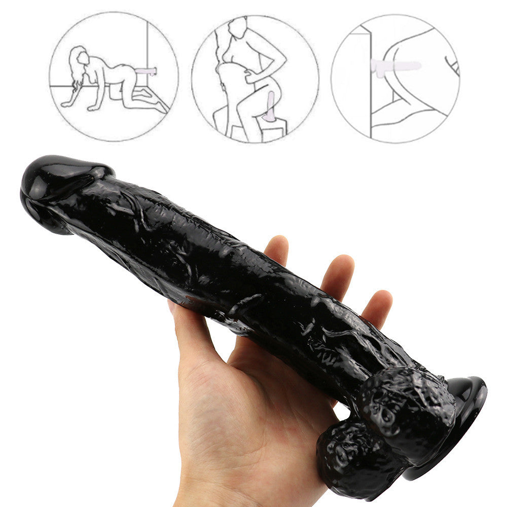 10 Inch Black Realistic Big Dildo