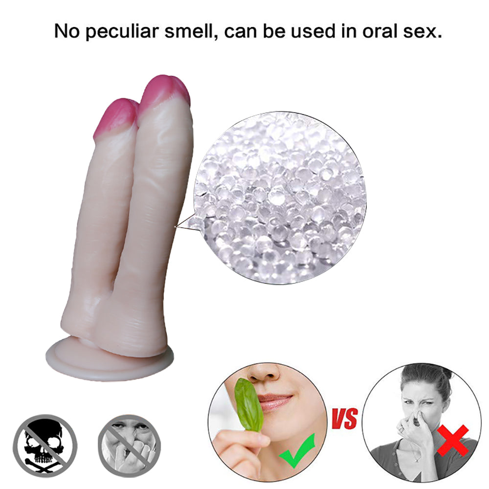 7 Inch White Beginner Double Penetration Dildo