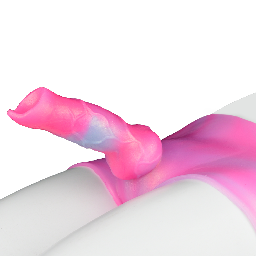 6 Inch Pink Silicone Dog Dildo Panties