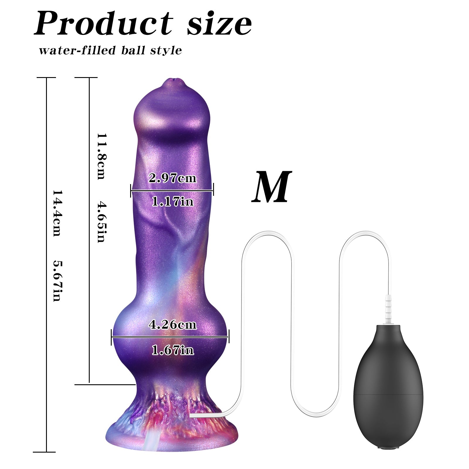 Purple Silicone Dog Knot Squirting Dildo