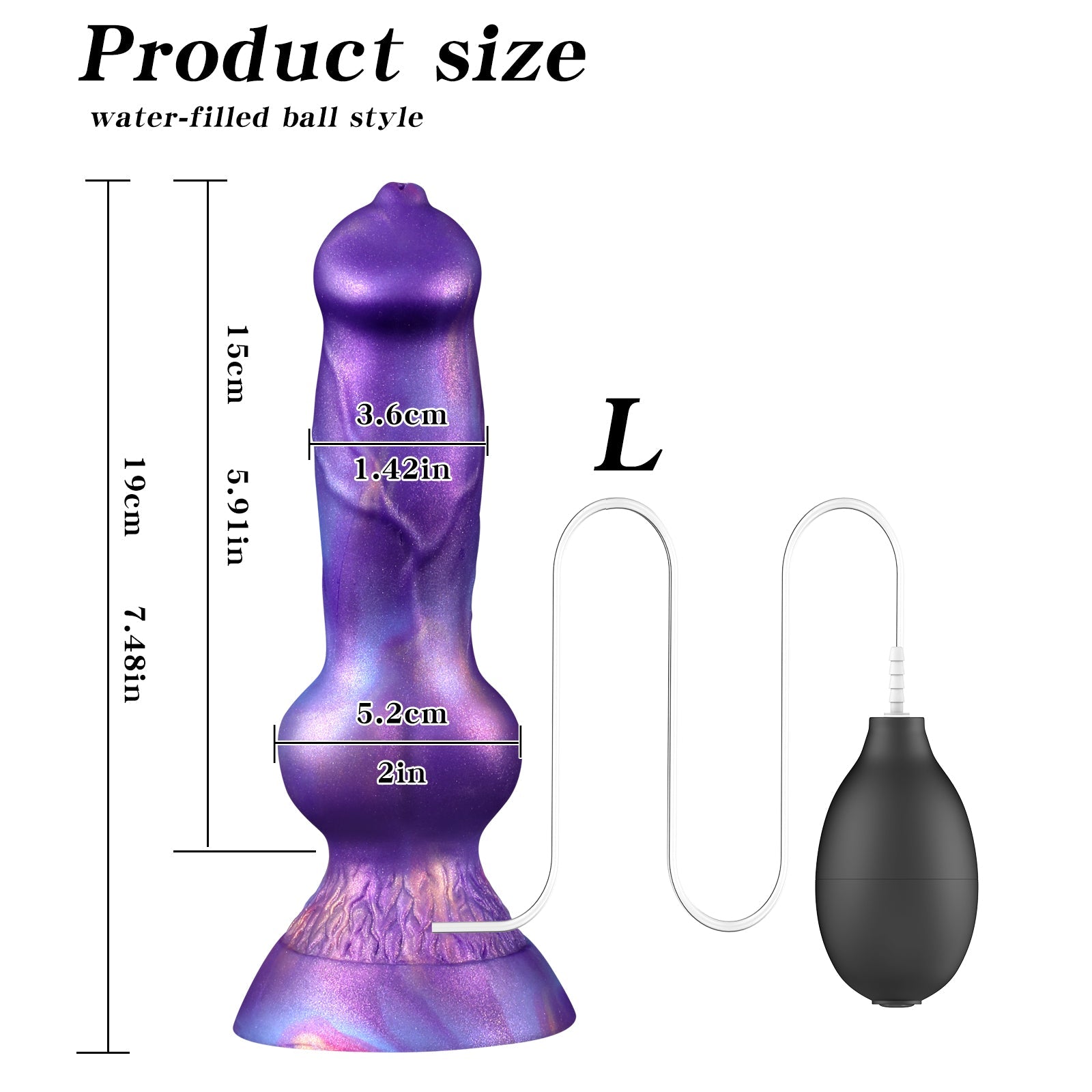 Purple Silicone Dog Knot Squirting Dildo