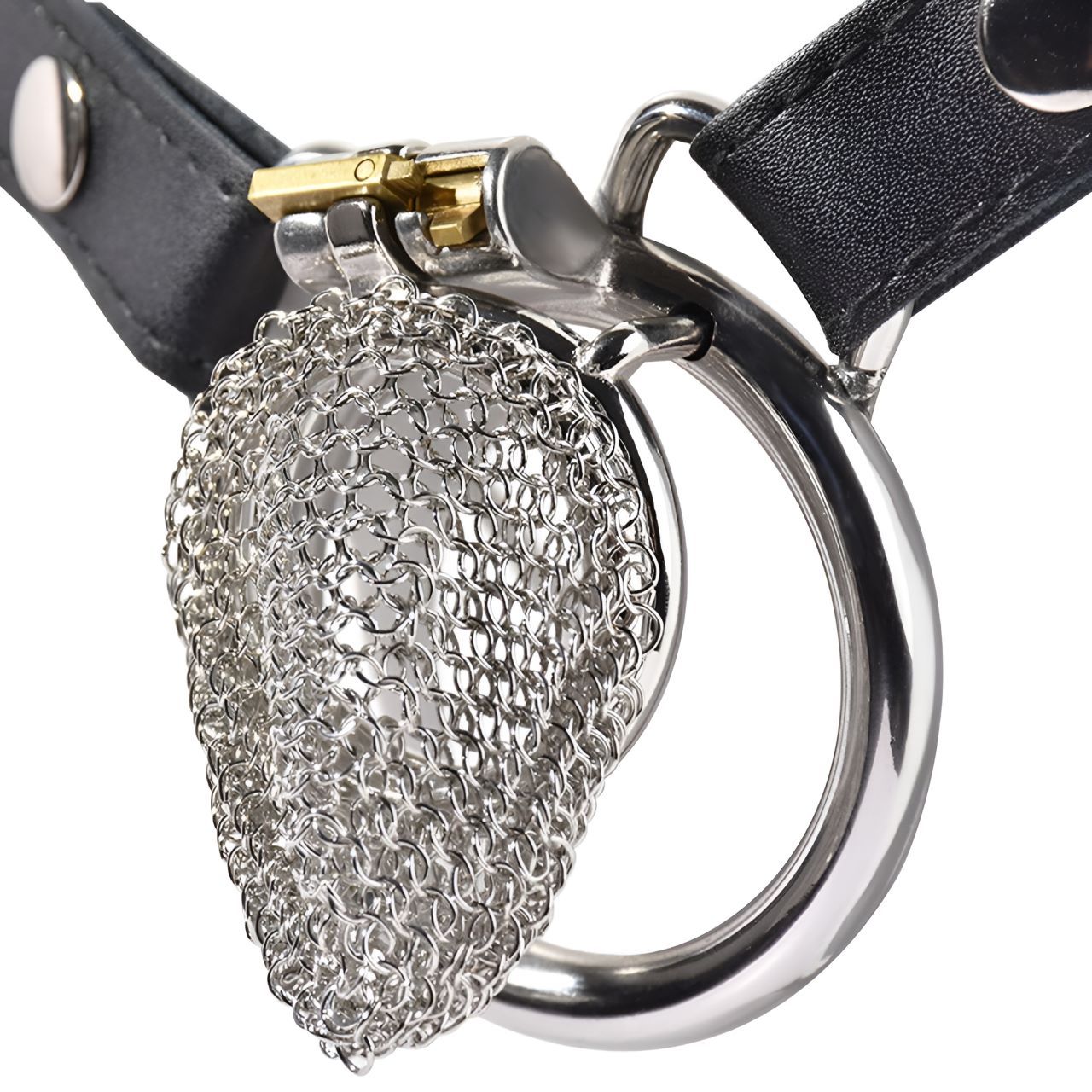 Silver Mesh Male Metal Chastity Cage