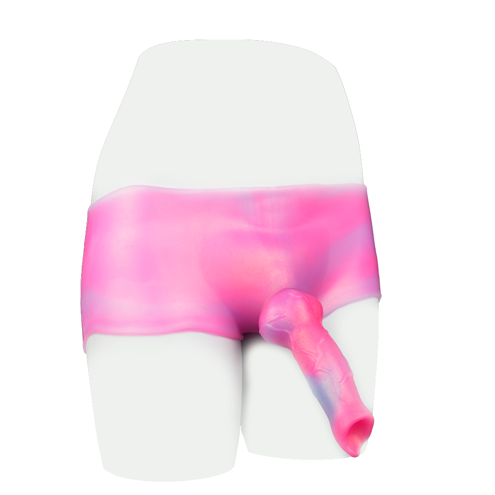 6 Inch Pink Silicone Dog Dildo Panties
