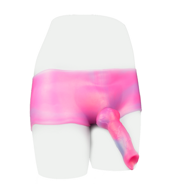 6 Inch Pink Silicone Dog Dildo Panties